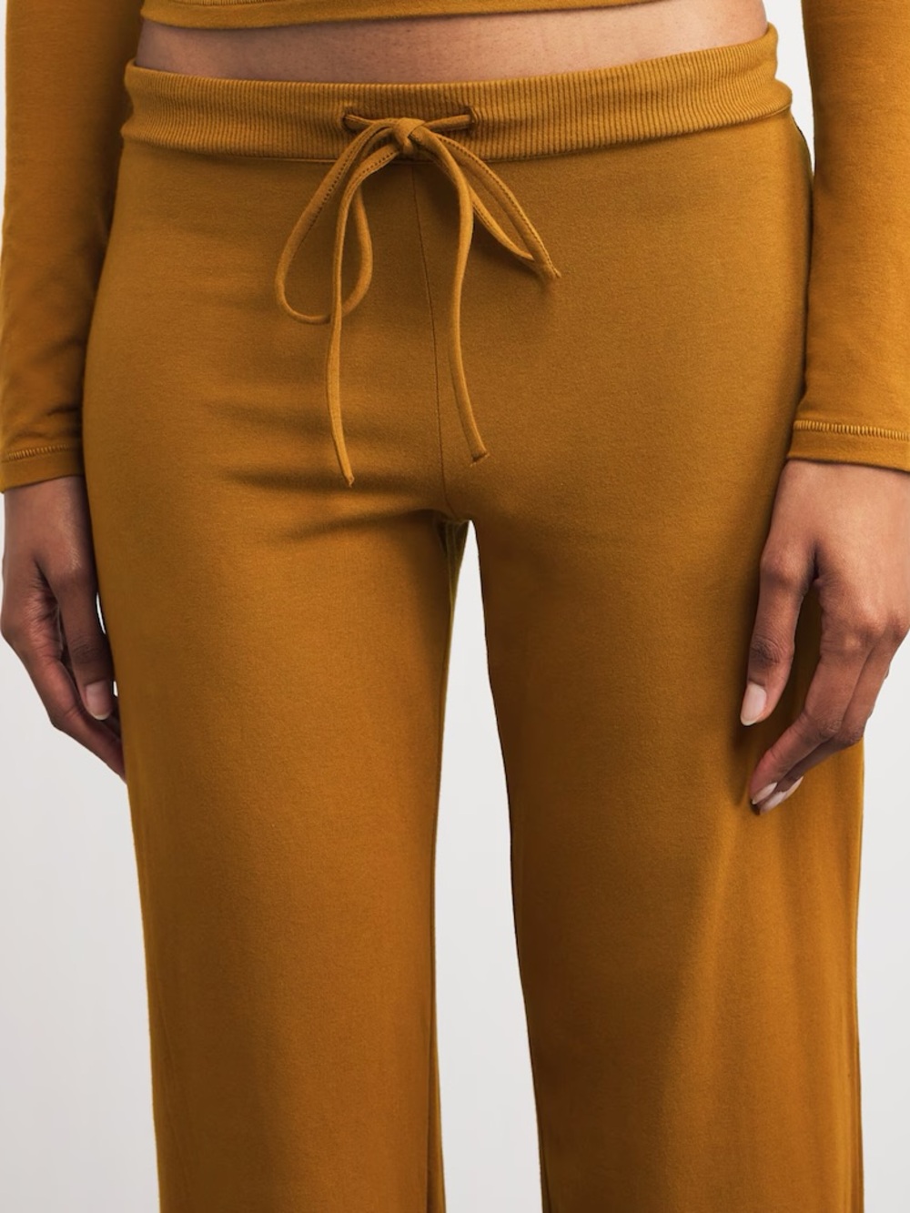 SKIMS Chai Cotton Jersey Straight Leg Lounge Pants Brown Neutral Small - Picture 5 of 6